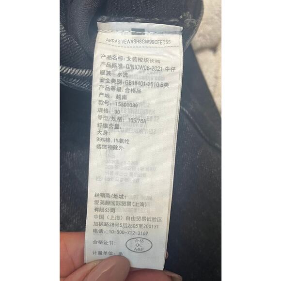 Abercrombie & Fitch Black Jeans 90s Slim Straight Ultra High Rise sz. 30/10 - Picture 5 of 5